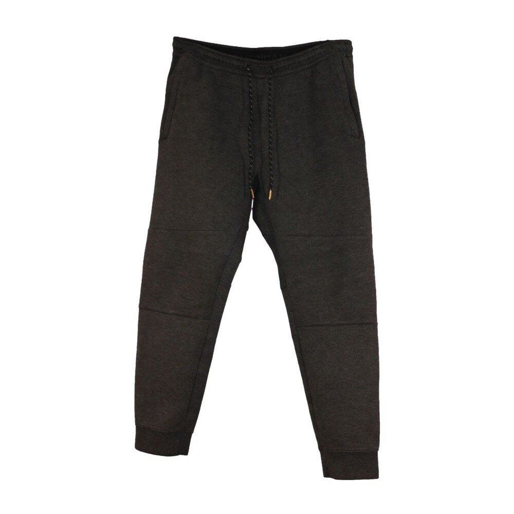American Eagle AE 77 Jogger Sweatpants Men L Gray Heather Cuffed Moto Fleece